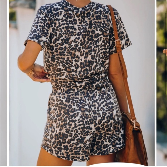 Gilli Clothing Two Piece Leopard Print Lounge Set Shorts and Shirt Size 2X - Picture 8 of 8